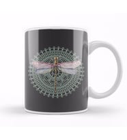 Dragonfly On Mandala Kupa Bardak Porselen