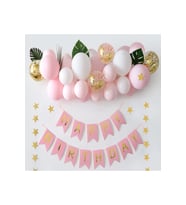 Çıtıpıtıstore Makaron Pembe Doğum Günü Balon Seti