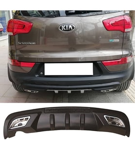 Kia Sportage Difüzör Difizör Siyah + Kare Egzoz Görünüm C Tip