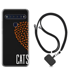 TCL 10L 10 Plus 10SE 20E 20SE 30 L7 Kılıf Boyun Askılı Silikon Cats 1792