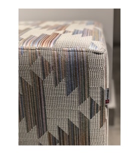 Renkli Geometrik Desen Kumaş Puf Modern Salon Dekorasyonu