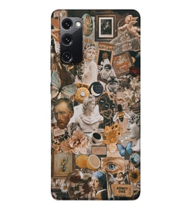 Samsung Galaxy S20 FE Uyumlu Aesthetic Sanatsal Kolaj Desenli Şeffaf Telefon Kılıfı