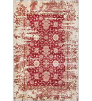Eliana Home Baskılı, Yıkanabilir Kaymaz Taban Salon Halısı LNA0252 100x150 cm (Kırmızı)