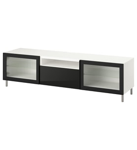 TV Sehpası, Beyaz-Antrasit, 180x42x48 cm
