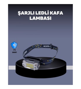 Mey İthalat® USB Şarjlı Mini LED KAFA Feneri 50m Odak 150m Geniş Aydınlatm