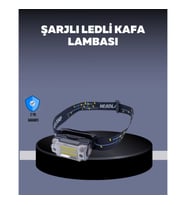 Mey İthalat® USB Şarjlı Mini LED KAFA Feneri 50m Odak 150m Geniş Aydınlatm