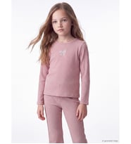 LCW Kids Pembe Fiyonk Baskılı Kız Çocuk Tişört