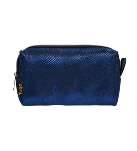 Yuga Makyaj Çantası Simli Hologramlı Lacivert