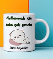 Komik - Esprili Kupa Bardak AKILLANMAK İÇİN DAHA ÇOK GENCİM Tasarımlı Komik Kupa Bardak