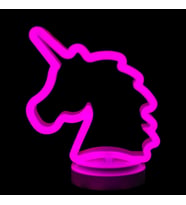 Neon Işıklı Unicorn Masa Gece Lambası Pil Usb