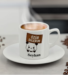 BK Gift Kişiye Özel Özür Dilerim Tasarımlı Türk Kahvesi Fincanı, Özür Dileme Hediyesi