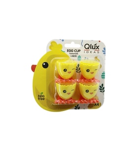 EGG CUP 4PCS YUMURTALIK EMOJİ DESEN - RENKLİ PLASTİK CİVCİV AYAKLI - 1/2 KIRIK YUMURTA KABUK MODEL (5343)