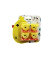 EGG CUP 4PCS YUMURTALIK EMOJİ DESEN - RENKLİ PLASTİK CİVCİV AYAKLI - 1/2 KIRIK YUMURTA KABUK MODEL (5343)