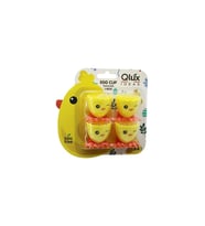 EGG CUP 4PCS YUMURTALIK EMOJİ DESEN - RENKLİ PLASTİK CİVCİV AYAKLI - 1/2 KIRIK YUMURTA KABUK MODEL (5343)