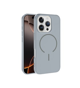 Apple iPhone 16 Pro Uyumlu Kılıf M-safe Şarj Özellikli Zore Meta Kapak (Gri-Gri)