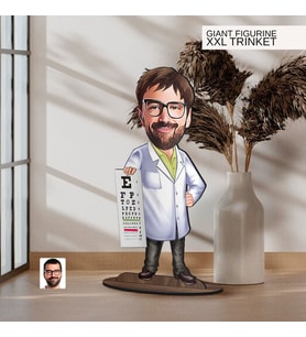 BK Gift Kişiye Özel Doktor Karikatürlü Büyük Boy Ahşap Biblo-8 Arkadaşa Hediye , Sevgiliye Hediye, Kişiye Özel Biblolar