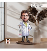 BK Gift Kişiye Özel Doktor Karikatürlü Büyük Boy Ahşap Biblo-8 Arkadaşa Hediye , Sevgiliye Hediye, Kişiye Özel Biblolar
