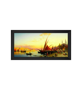 Manzara Temalı Kanvas Tablo 50 x 70 cm Siyah Çerçeve