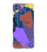 Huawei Honor 8x Uyumlu Kapak Brush Stroke Tasarımlı Şeffaf Silikon Kılıf