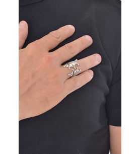 Unisex Antik Gümüş Kaplama Yarasa Yüzük