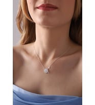 925 Ayar Gümüş Zincirli Zirkon Taşlı Satürn Gezegen Model Kolye