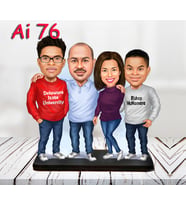 Kişiye Özel Ahşap Biblo - Aile Karikatür Biblo - 4 Kişilik Aile Biblo 33