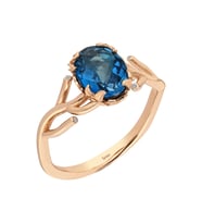 Sirius Pırlanta ve London Blue Topaz Taşlı Hayat Ağacı Yüzük 0741R0010