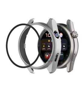 Sneezy Huawei Gt3 Pro 46mm PC Sert Kasa Ve Ekran Koruyucu (Gümüş)