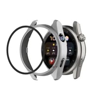 Sneezy Huawei Gt3 Pro 46mm PC Sert Kasa Ve Ekran Koruyucu (Gümüş)