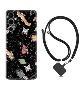Tecno Pova Neo 2 Kılıf Silikon Boyun Askılı İpli Desenli Silikon Planet Animals 1771