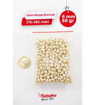 6 mm Ahşap Ham Boncuk -  50 gram