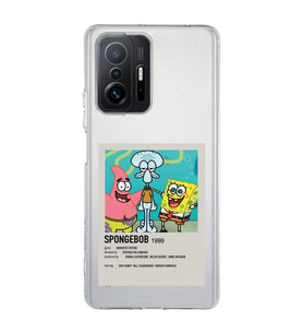 Redmi Mi 11T/Mi 11T Pro Uyumlu Sunger Bob Minimalist Poster Desenli Şeffaf Telefon Kılıfı