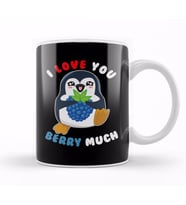 I Love You Berry Much Cute Penguin I Love You Pun Kupa Bardak Porselen