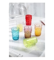 Akrilik Renkli 6lı Kısa Bardak & Su Meşrubat Kahve Yanı Bardağı 400 ml ( Cam Değildir )