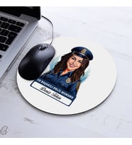 Kişiye Özel Hediye Karikatürlü En İyi Kadın Polis Memuru Mousepad