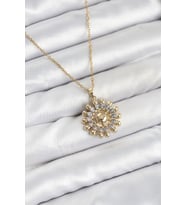 316L Çelik Zincir Gold Renk Güneş Model Kadın Kolye TJ-BKO10605