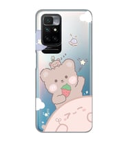 Redmi 10 2022 Uyumlu Tatlı Ayıcık Desenli Şeffaf Telefon Kılıfı