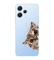 Xiaomi REDMI 12 Uyumlu Tatlı Kedi Desenli Şeffaf Telefon Kılıfı