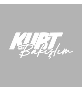 Kurt Bakışlım Araba Sticker siyah 16x6 CM (Beyaz)