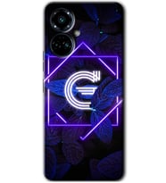 Tecno Camon 19 Pro Kılıf HD Desen Baskılı Kılıf - Dark Neon Yaprak G Harfi