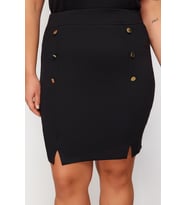 Moda Büyük Beden Regular Düz Desen Günlük Büyük Boy Örme Büyük Beden Etek