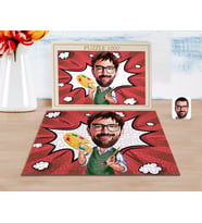 BK Gift Kişiye Özel Erkek Ressam Karikatürlü 1000 Parça Profesyonel Puzzle-1