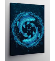 Kanvas Tablo Balık Ve Pisces Burç Sembolü