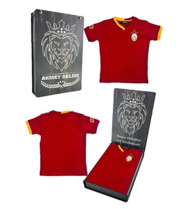 Galatasaray Orijinal Lisanslı 5 Yıldızlı Kırmızı Basic Çocuk T-shirt Kişiye Özel Hed