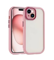 Skyarc Apple iPhone 15 Kılıf Kamera Korumalı Renkli Kenar ve Çerçeve Tasarımlı Vitamin Kapak (Mürdüm)