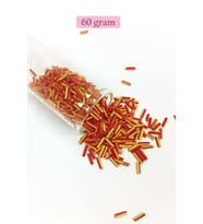Uzun Boru Kesme Boncuk Çap 2mm Uzunluk 10 mm - 60 Gram - Sarı Kırmızı - BNC274