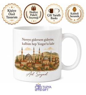 Yozgat Memleket Temalı Kişiye Özel Baskılı Kupa Bardak Hediye