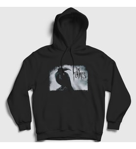 Presmono Unisex Siyah Fading In Flames Kapüşonlu Sweatshirt 83758tt