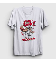 Presmono Unisex Beyaz Ryu Hadoken Street Fighter T-Shirt 411088tt