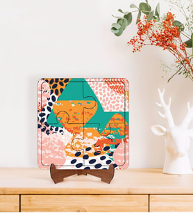 BK Gift Modern Art Tasarımlı Ahşap Standlı Puzzle Çerçeve-1